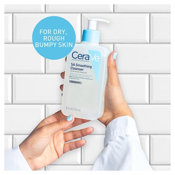 CeraVe Skin Smoothing Cleanser with Salicylic Acid & Hyaluronic Acid for Dry Rough and Bumpy Skin 473ml