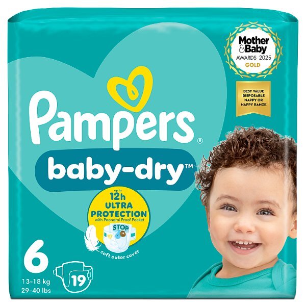 Pampers Baby-Dry Size 6 Nappies Carry Pack x19