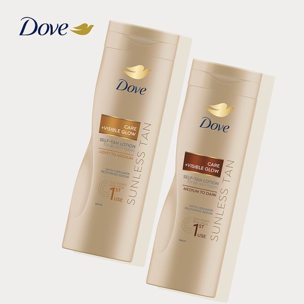 Dove Care + Visible Glow Light to Medium Self Tan Lotion 400 ml