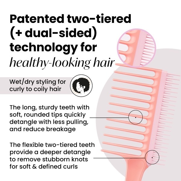 Tangle Teezer Wide Tooth Comb - Mango & Pink