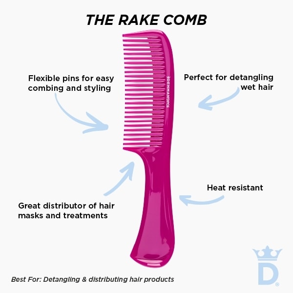 Denman Rake Comb Pink