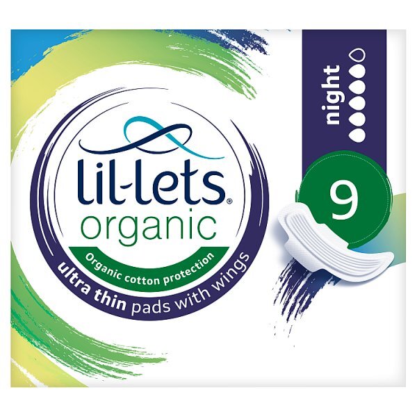 Lil-Lets Organic Pads Night 9 per pack