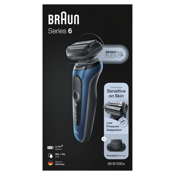 Braun Series 6 60-B1200s Electric Shaver for Men in Blue