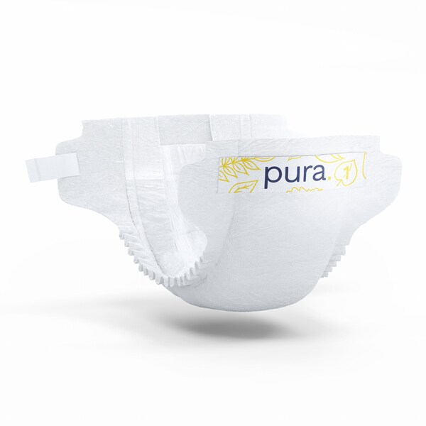 Pura Premium Eco Newborn Nappies, Size 1 (2-5kg) 22 Nappies