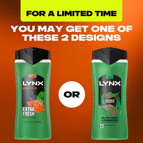 Lynx 3-In-1 Body Wash Jungle Fresh 500ml