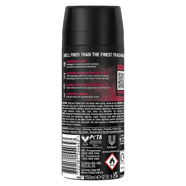 Lynx Fine Fragrance Collection Cherry Spritz Premium Body Spray 150 ml