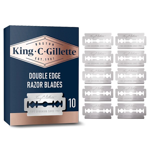 King C. Gillette Double Edge Safety Razor Blades, 10 Refills