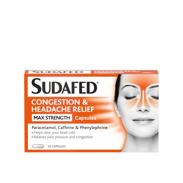 Sudafed Congestion & Headache Relief Capsules 16s