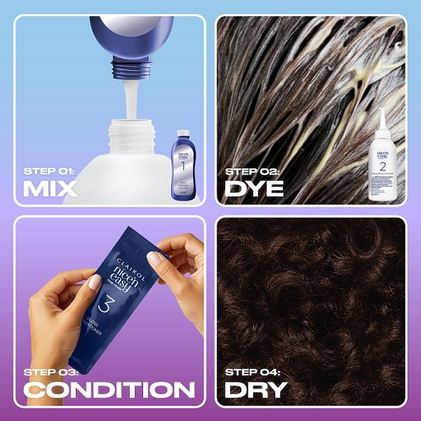 Clairol Nice'n Easy Tone+Gloss Semi-Permanent Hair Dye Darkest Brown
