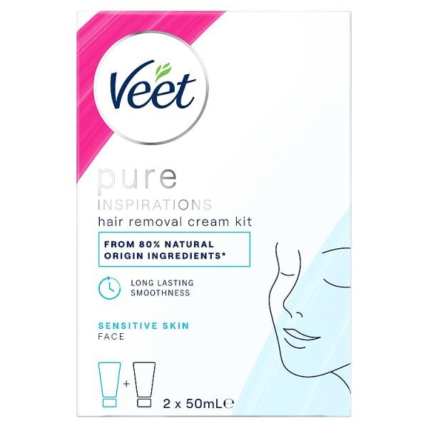 Veet Pure Hair Removal Kit Face Sensitive Skin 2 x 50ml