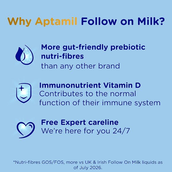 Aptamil 2 Follow On Baby Milk Formula Liquid 6-12 Mths 200ml