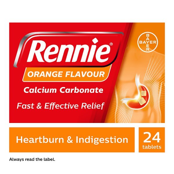 Rennie Orange Heartburn & Indigestion Relief 24 Tablets