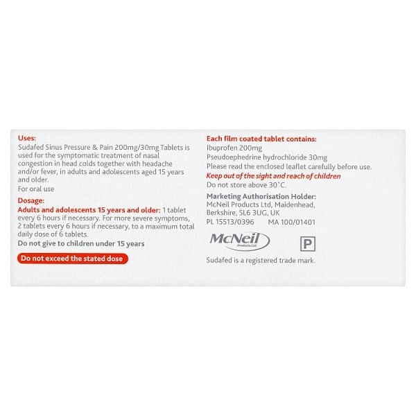 Sudafed Sinus Pressure & Pain Tablets 24s