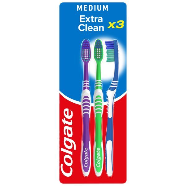 Colgate Extra Clean Medium Toothbrush 3 Pack