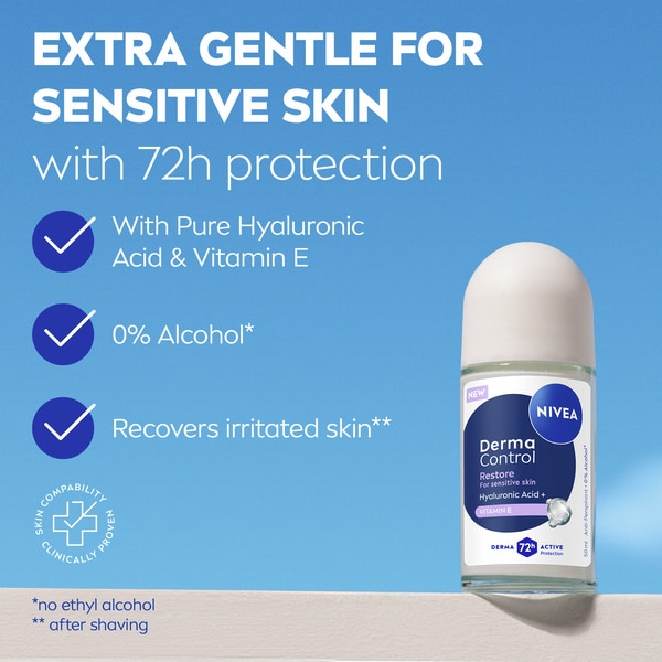 Nivea Derma Restore Sensitive 72H Deodorant Roll On 50Ml