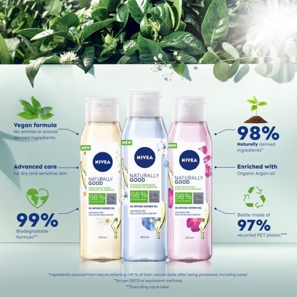 Nivea Naturally Good Cotton Flower Shower Gel 300Ml