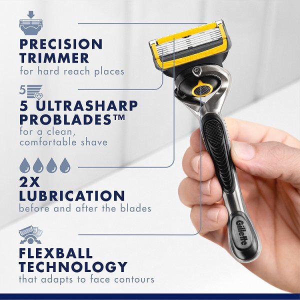 Gillette Proshield Power Value Pack, Razor + 8 Razor Blades