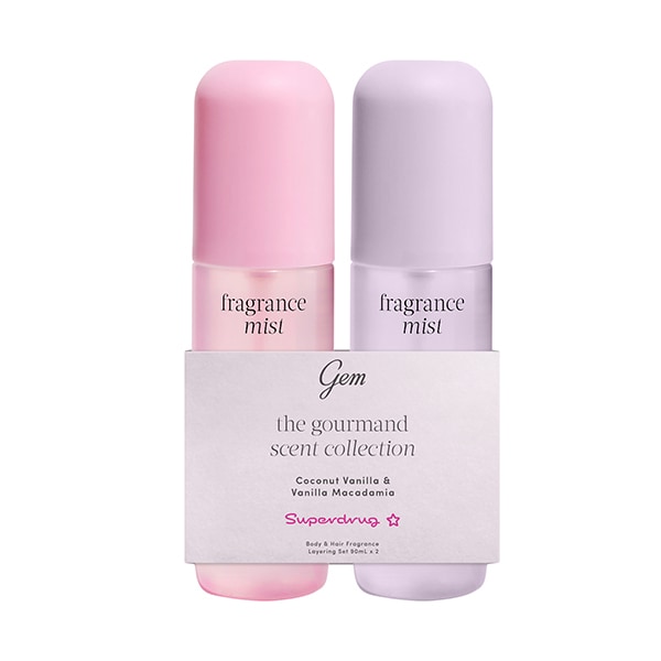 Gem Mists Body & Hair Coconut Vanilla 90Ml & Macadamia 90Ml