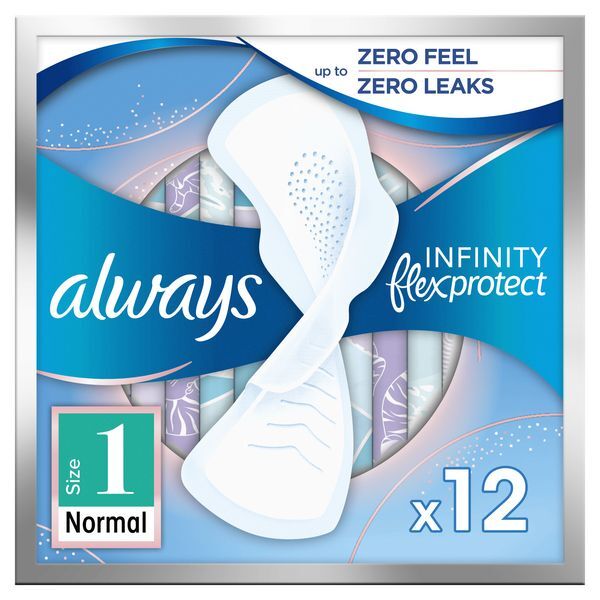 Always Infinity Normal with wings Sanitary Towels 12 Pack