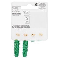 Superdrug Lime & Green Drop/Hoop Earring 2pk