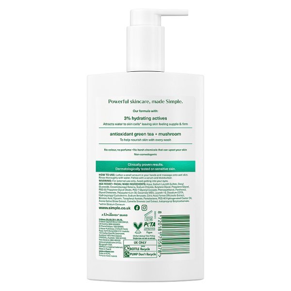 Simple Age Resist+ Facial Cleanser 240 ml