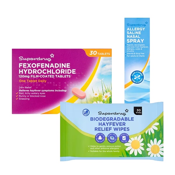 Superdrug Allergy and Eye Bundle including Fexofenadine Tablets