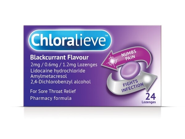 Chloralieve Blackcurrant Flavour Lozenge 24 Pack