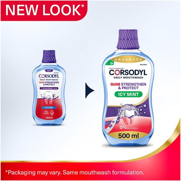 Corsodyl Gum Strengthen & Protect Icy Mint Mouthwash 500Ml