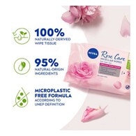 NIVEA Biodegradable Rose Care Micellar Wipes, 25 Wipes