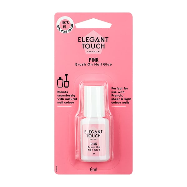 Elegant Touch Pink Brush On Nail Glue