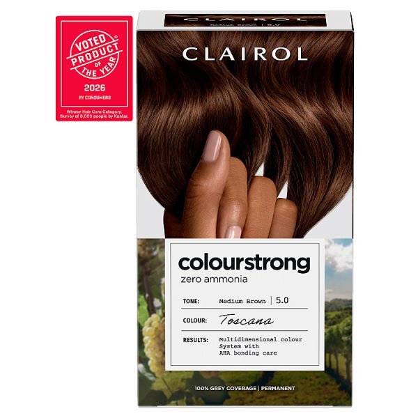 Clairol Colour Strong Permanent Hair Dye 5.0 Medium Brown