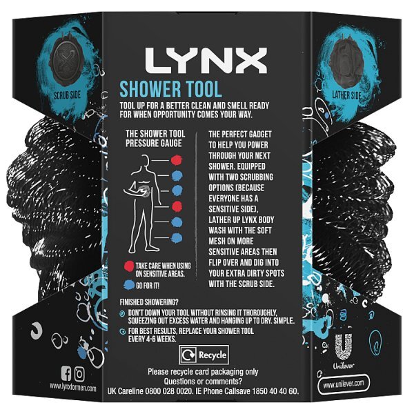 Lynx Manwasher 2-Sided Shower Tool 1 piece