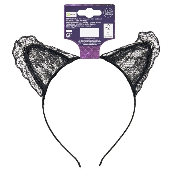 Superdrug Halloween Lace Cat Headband