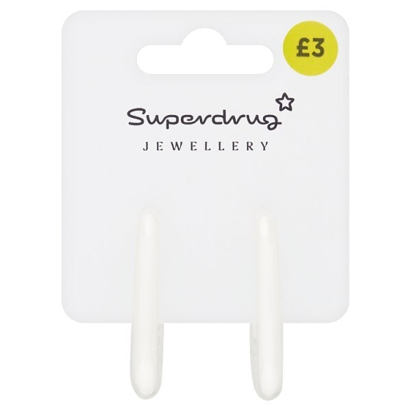 Superdrug Pearl Effect Diamante Hoop Earrings