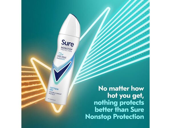 Sure Nonstop Protection Cotton Dry Anti-Perspirant Aerosol 150 ml