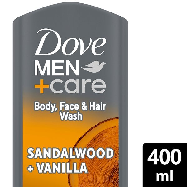 Dove Men+Care Sandalwood + Vanilla 3-in-1 Hair, Face & Body Wash 400ml