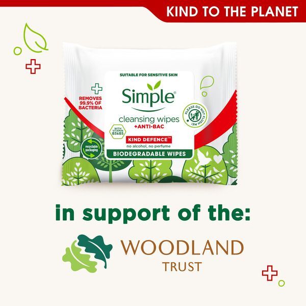 Simple Kind Defence Antibacterial Cleansing Wipes 20pc