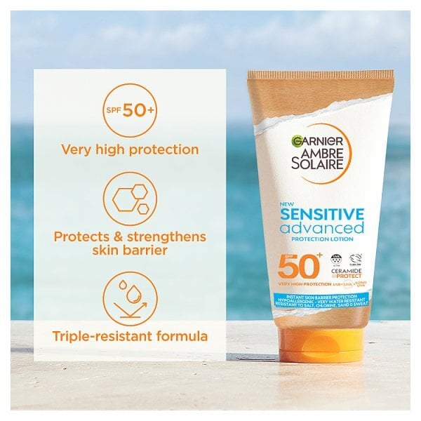 Garnier Ambre Solaire SPF50+ Sensitive Sun Cream 175ml