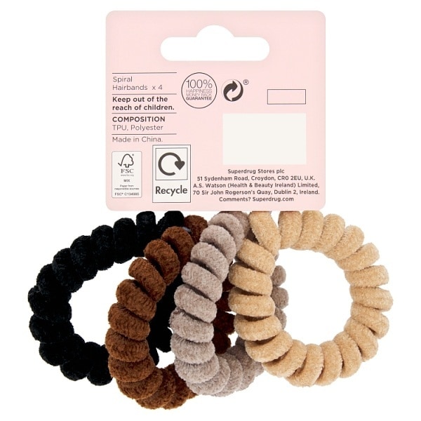 Studio London Nude Colours Spiral Hairbands 4pk