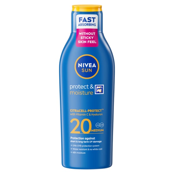 NIVEA SUN Protect & Moisture Sun Cream Lotion SPF 20, 200ml