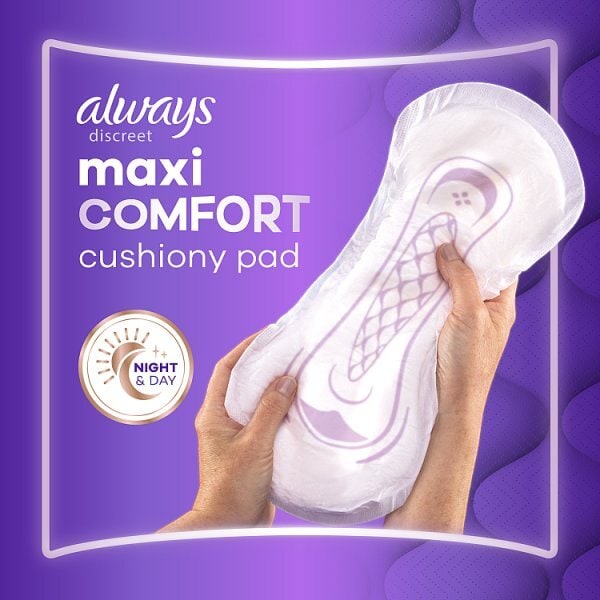 Always Discreet Adult Incontinence Pads Maxi Comfort 12Ct