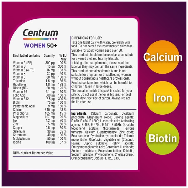Centrum Women 50+ Multivitamin Tablets 60S