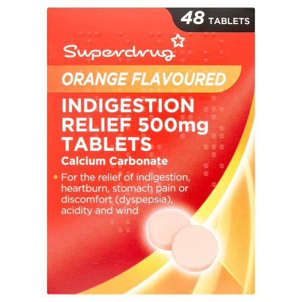 Superdrug Orange Antacid 48 Tablets