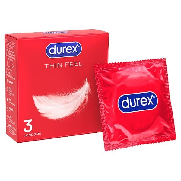 Durex Thin Feel Regular Fit Lubricated Condoms Pack of 3