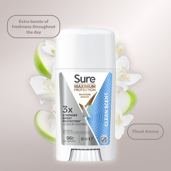 Sure for Women Deodorant Cream Stick Clean Scent Anti-perspirant 60ml