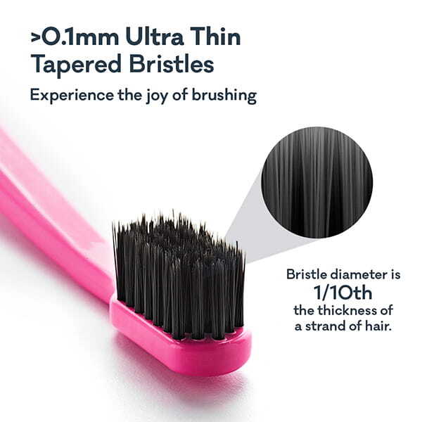 Grin 100% Recycled Toothbrush 1Pk Soft Fuschia