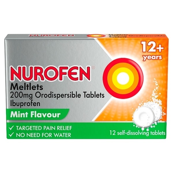 Nurofen Meltlets Mint 200mg Self-Dissolving Tablets 12s