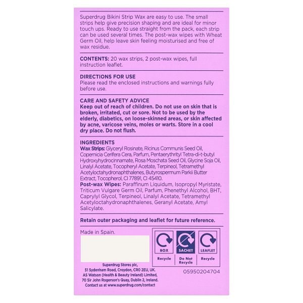 Superdrug Bikini Wax Strips x20