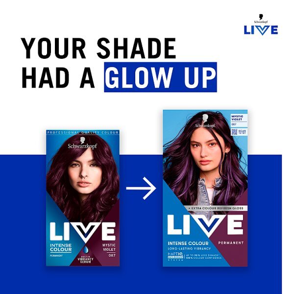 Schwarzkopf LIVE 087 Mystic Violet  Permanent Hair Dye