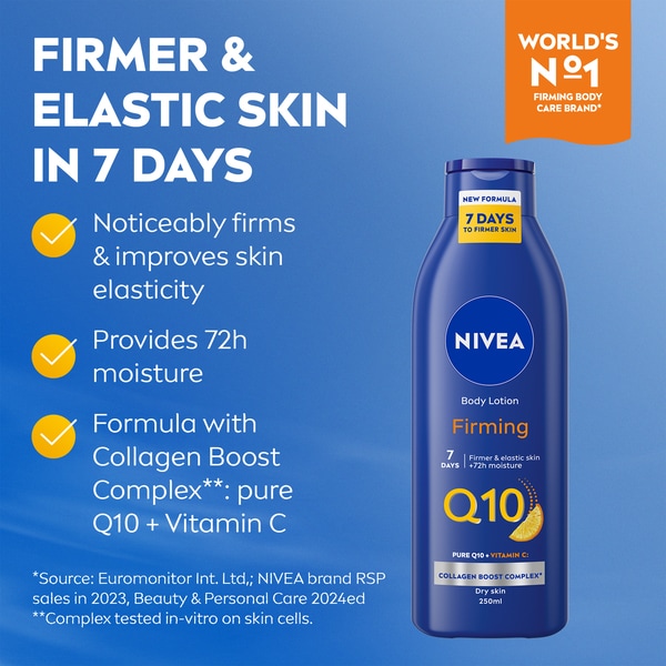 NIVEA Q10 + Vitamin C Firming Body Lotion for Dry Skin 250ml